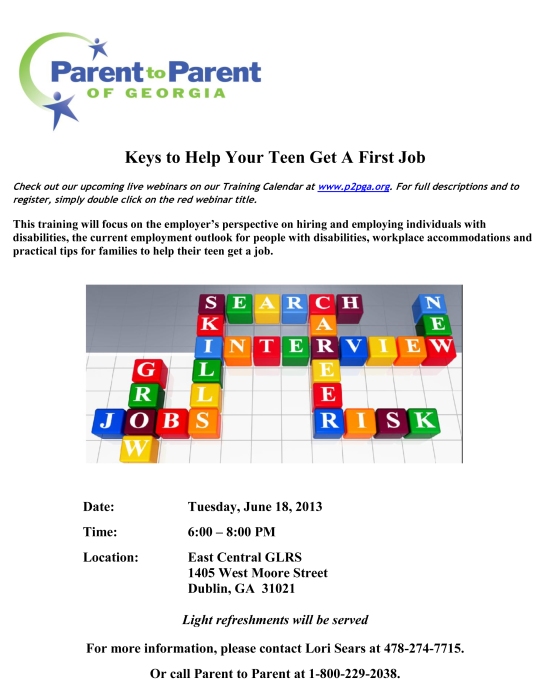 June 18 Keys to Help Your Teen Get A First Job (Dublin, Laurens County)